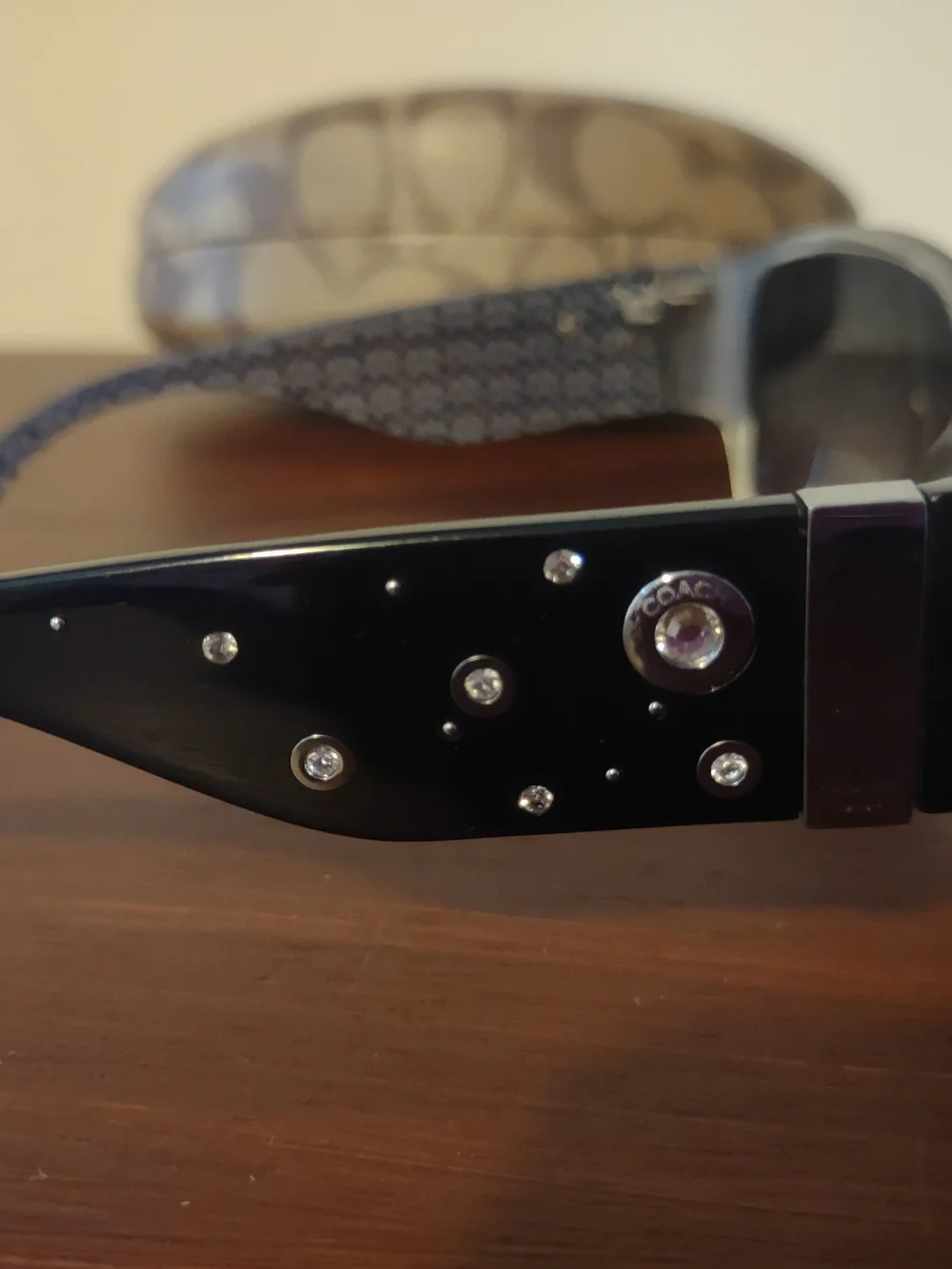 Coach Black Frame Sunglasses with Dark Smoke Lenses
